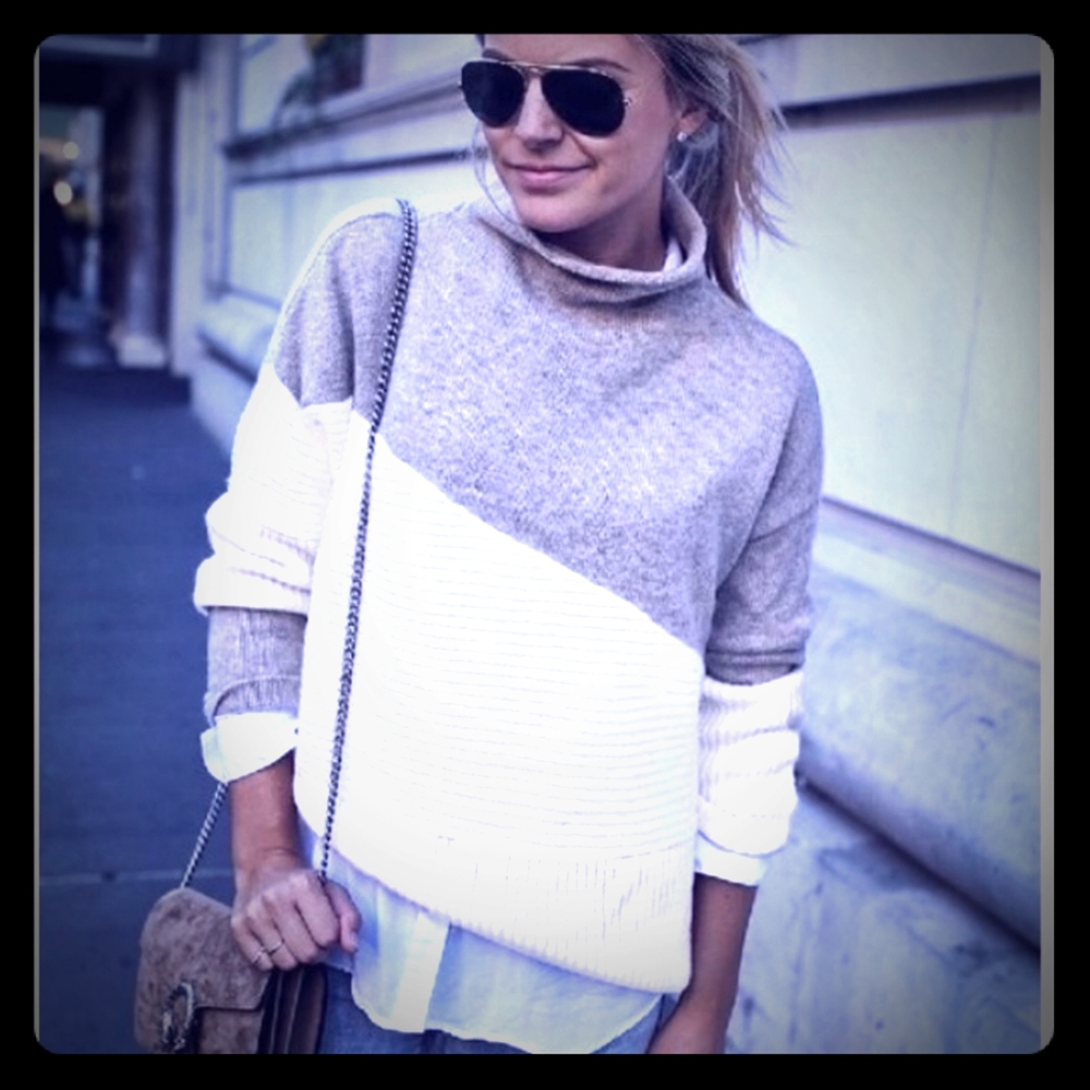 Mock Neck Knit Sweater
